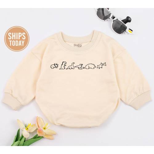 Dinosaur Baby Romper Oversized, Dinosaur Bubble Baby Sweater, Universal Studios, Universal Outift, Baby Gift, Baby Clothes, Dinosaur Romper