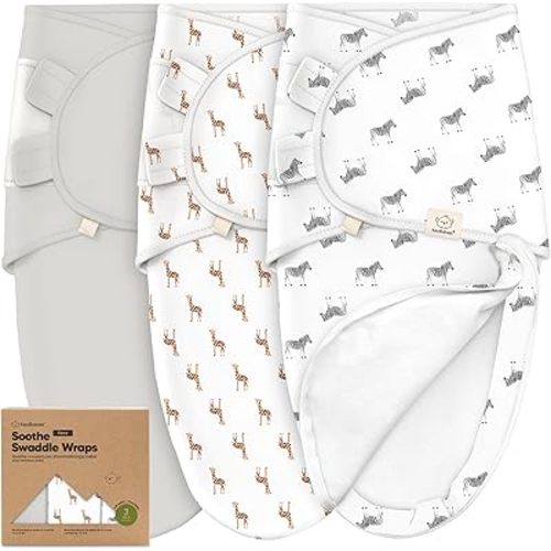 Baby Swaddle Sleep Sacks with Zipper - 3-Pack Newborn Swaddle Sack, Baby Swaddles Sleep Sack 0-3 Months, Wearable Blanket Baby, Baby Swaddle Blanket Wrap, Swaddle Sack, Easy Change Swaddle (The Wild)