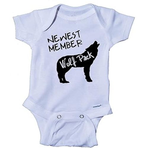Ink Trendz Baby Announcement Onesie Member of Wolfpack Cotton Infant Baby Bodysuit
