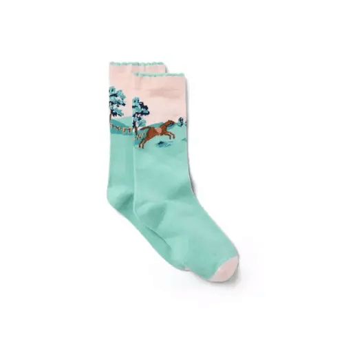 Accessories Teal Horse Horse Sock by Janie and Jack