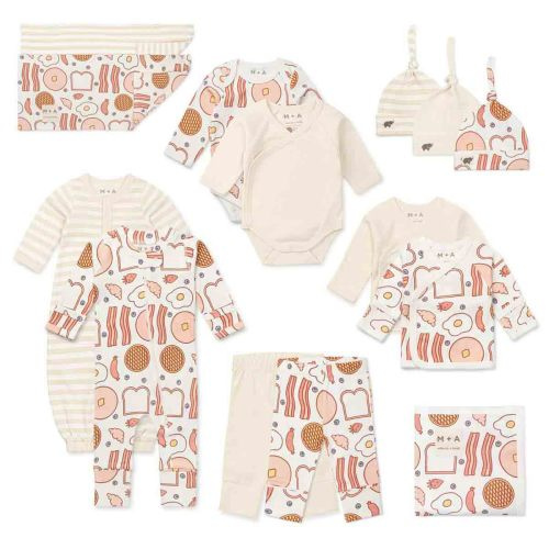 M+A by Monica + Andy Baby Cotton 14 Piece Gift Box Set, Sizes Preemie-3 Months