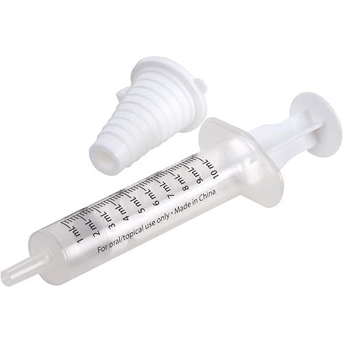 EZY DOSE Kids Baby Oral Syringe & Dispenser Calibrated for Liquid Medicine, Reduce Mess, Easy Way to Orally Administer Medication, 10 mL/2 TSP, Includes Bottle Adapter, Clear, BPA Free