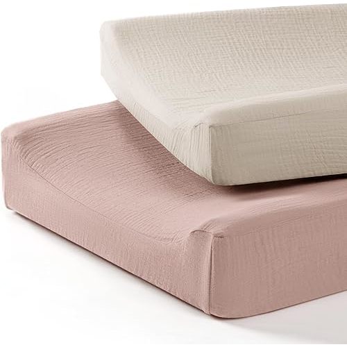 lulumoon Baby Changing Pad Cover: Muslin Diaper Changing Table Pad Cover - Changing Pad Sheets for Girls Boys