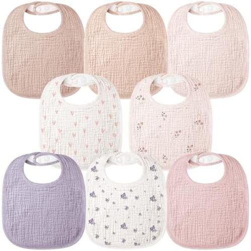 Muslin Baby Bibs 100% Cotton Baby Bandana Drool Bibs for Unisex Baby Girls Boys Toddlers Drooling and Teething