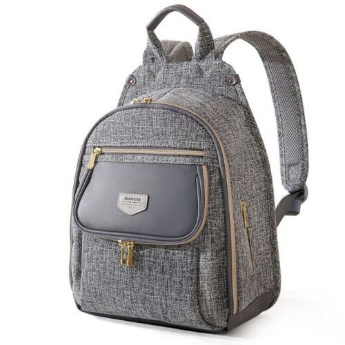Tweed Luxe Diaper Bag Backpack-Gray