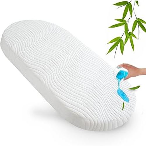 Baby Bassinet Mattress Pad Compatible with 4moms MamaRoo Sleep Bassinet/Graco Sense2Snooze Bassinet, 18" x 29", Waterproof Replacement Pad with Removable & Washable Mattress Cover