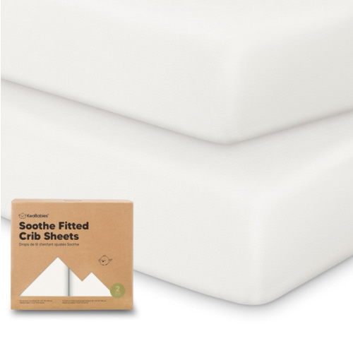 KeaBabies 2-Pack Organic Crib Sheets for Boys, Girls - 52x28 Fitted Crib Mattress Sheet Neutral, Breathable Jersey Cotton Cover for Baby Bed, Toddler Mattress, Soft & Cute Prints (Soft White)