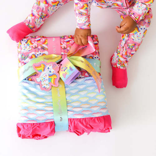 Lisa Frank® Angel Kitty™ & Rainbow Ombre Clouds Ruffled Luxe Patoo™