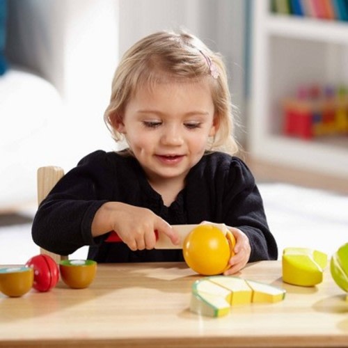 Melissa & Doug Cutting Fruit Set - Wooden Play Food Kitchen Accessory
