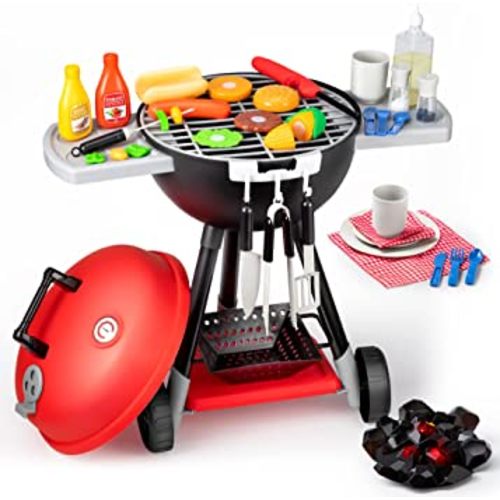 JOYIN 34 PCS Cooking Toy Set, Kitchen Toy Set, Toy BBQ Grill Set, Little Chef Play, Kids Grill Playset Interactive BBQ Toy Set for Kids