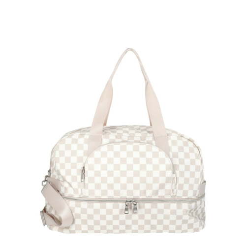 No Boundaries Women's Dome Weekender Bag, Tan Checker