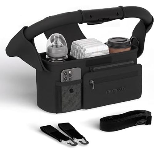 Mompush Universal Stroller Organizer with Insulated Cup Holder