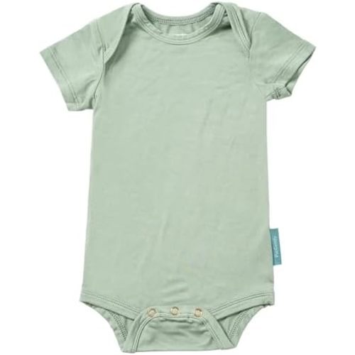 Supersoft Short Sleeve Baby Bodysuits, Premium Bamboo Rayon Bodysuits Unisex Boy Girl White Bodysuit 6-pack