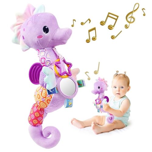 Baby Toys Musical Stuffed Animal Activity Soft Toys with Mirror