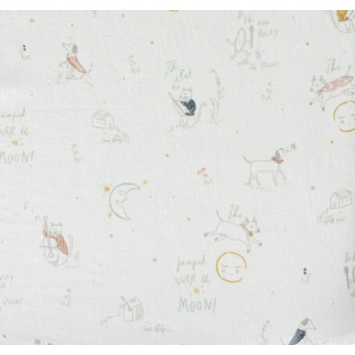 Organic Cotton Crib Sheet (over the moon pattern)