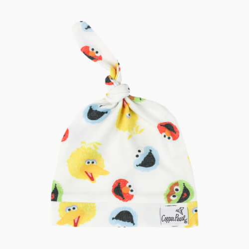 Copper Pearl Sesame Street Top Knot Hat - Sesame Scribbles, 0-4 Months