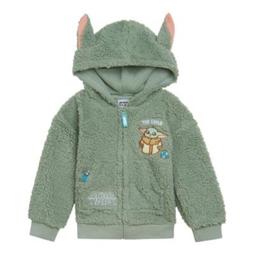 Star Wars The Mandalorian Grogu Newborn Baby Boys Cozy Faux Sherling Cosplay Hoodie Green 6-9 Months