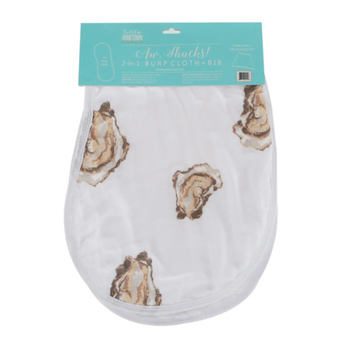 Baby Burp Cloth & Bib Combo: Aw Shucks! Oyster - Shop Now – Little Hometown