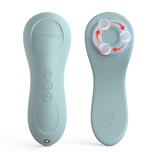 Momcozy Rolling Lactation Massager with Heat, 3-in-1 Real-Like Massage for Relieve Clogged Ducts, Breast Massager Warming for Breastfeeding, Improve Milk Flow, Blue-Green