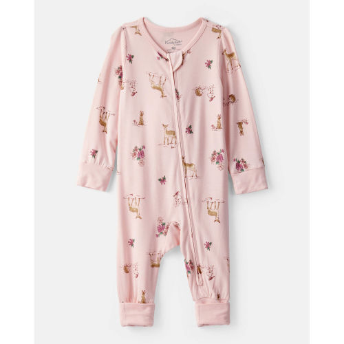 Baby Girl Deer & Floral Print PurelySoft Sleep & Play Pajamas - Pink - Carter's | Carter's