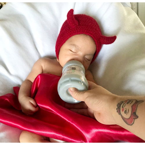 Baby devil bonnet