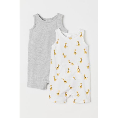 2-pack Sleeveless Romper Suits