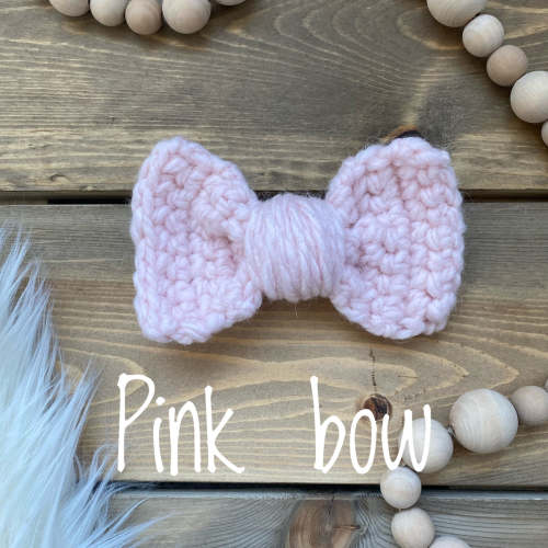Claraloo Pink Bow Nursery Decor | Stuffed Animal Crochet Pink Bow – ClaraLoo