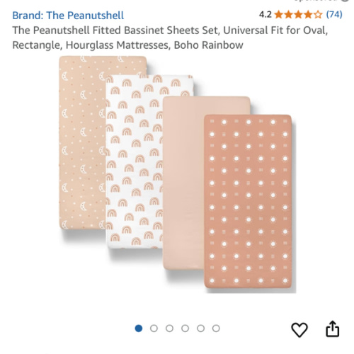 The Peanutshell Fitted Bassinet Sheets Set, Universal Fit for Oval, Rectangle, Hourglass Mattresses, Boho Rainbow : Amazon.com.au: Baby