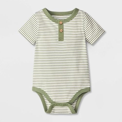 Baby Boys' Henley Bodysuit - Cat & Jack™ Black/gray 3-6m