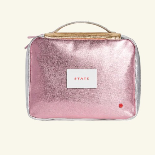 STATE Bags | Bensen Toiletry Kit Metallic Pink/Silver