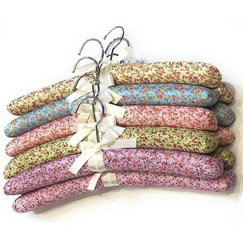 Florence Padded Clothes Hangers in Sets of 5 or 10 with the Bow Ribbon Detail, and a Swivel Hook by Florence Lilly