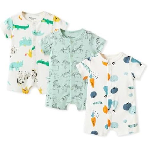 Baby Infant Boys Short Sleeve Rompers Jumpsuits Cotton Summer Clothes for Toddler