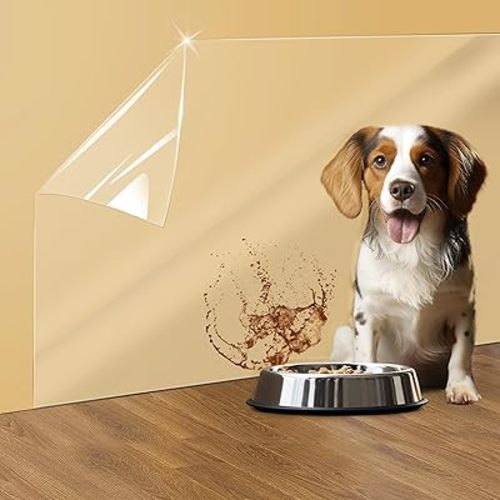 Electrostatic Wall Protective Film, Clear Protector Removable Contact Paper, Transparent Static Cling, Plastic Wall Protector from Trash Can, Chair Back, Furniture, Door 9.84ft