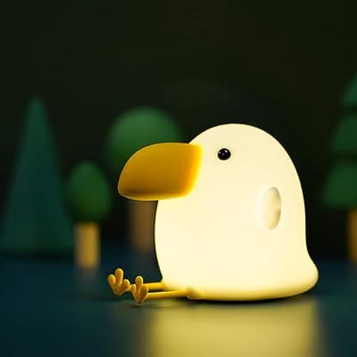 Kids Night Light, Cute Silicone Bird Nursery Lamp for Baby and Toddler,Animal Night Light for Boys and Girls,Squishy Night Light for Bedroom and Kids Room,Kids Gift (Bird)