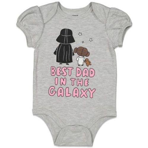 Star Wars Newborn Baby Girls Short Sleeve Baby Bodysuit Gray 0-3 Months
