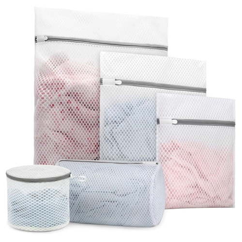 5Pcs Durable Honeycomb Mesh Laundry Bags for Delicates