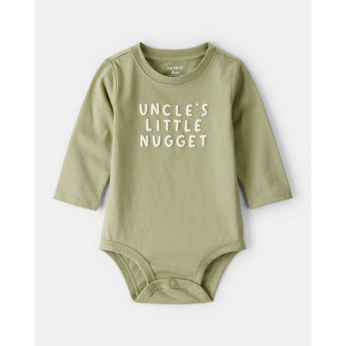 Baby Boy Uncles Little Nugget Long-Sleeve Graphic Bodysuit - Green | Carter's