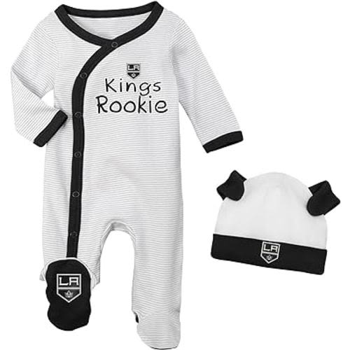 Outerstuff NHL Sacramento Kings Unisex Baby Rookies Best Coverall & Bonnet Set, Newborn 0 to 9 Months