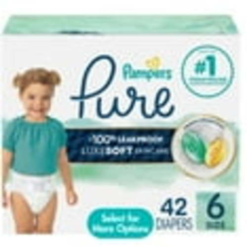 SIZE 6: 42 ct - Pampers Pure Baby Diapers (Select for More Options)