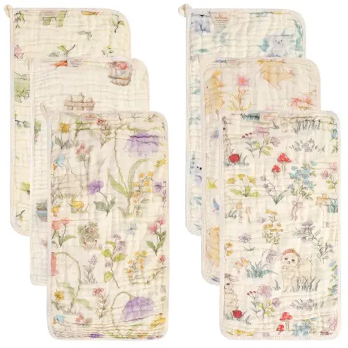 Ultra-Soft & Absorbent Muslin Baby Burp Cloths - 6-Pack, 20x10 Inches - Ideal for Gentle Burping Sessions with Baby Boys & Girls, Unisex Design, Perfect