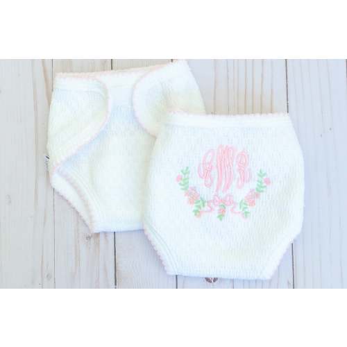 Monogrammed Paty Luxury Knit Newborn Diaper Cover