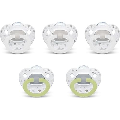 NUK Comfy Orthodontic Pacifiers, Timeless Collection, 0-6 Months, 5 Count