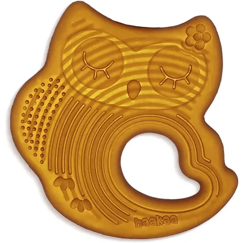 haakaa Silicone Owl Teether, Sleeping Owl Soothing Teething Teether Toy for Infants Toddler, Soft Chew Teething Toys for Babies 3 Months+, BPA Free