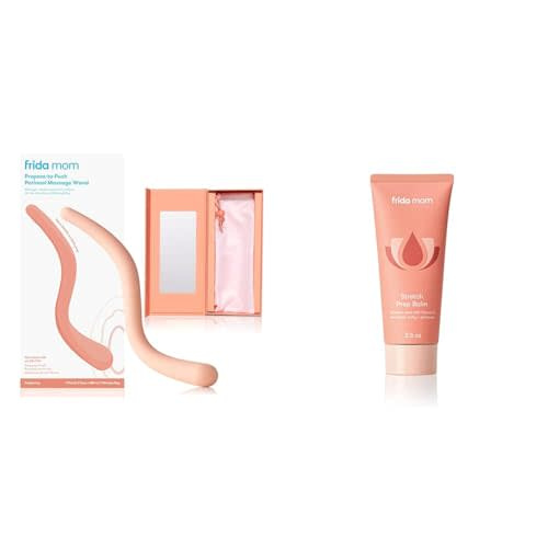 Frida Mom Prepare-to-Push Perineal Massage Wand + Stretch Prep Balm | Massage + Stretch Perineum to Reduce Risk of Tearing