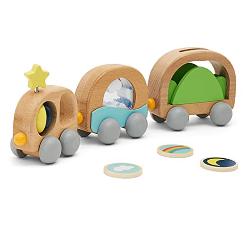 KiwiCo - Magnetic Car Set, Early Learning Toy, Wooden Montessori Inspired Train Toy for Toddlers, Ages 1+