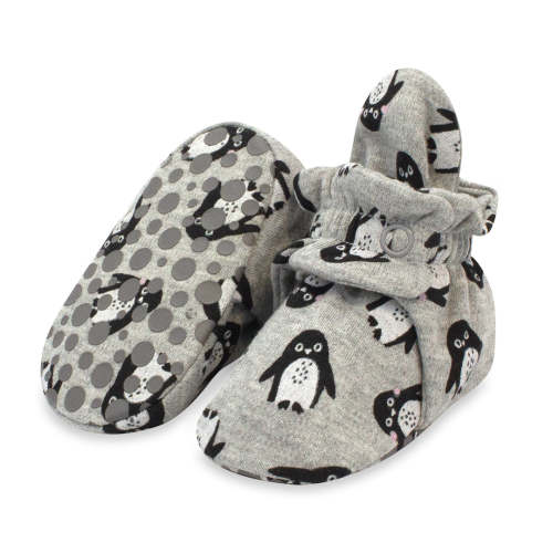 Penguins Organic Cotton Gripper Baby Bootie – Zutano
