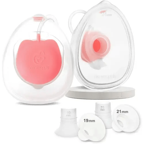 Nenesupply Handsfree Wearable Breastmilk Collection Cara Cups Caracups Compatible with Spectra S1 S2 9 Plus Breast Pumps 24mm Silicone Flanges Replacement for Spectra Pump Parts 19 21mm Inserts