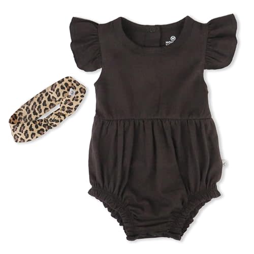 HonestBaby unisex-baby Bubble Romper and Headband Set 100% Organic Cotton for Infant Baby and Toddler Boys, Girls, Unisex