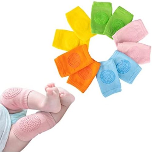 BOSONER Baby Crawling Anti-Slip Knee Pads,Unisex Baby Toddlers Kneepads 5 Pairs