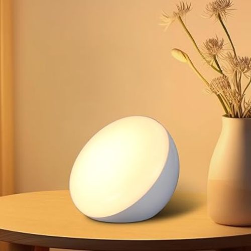 Rechargeable Cordless Bedside Table Lamp with Gravity Sensor | Portable Wireless 2000mAh Battery Operated | Mini Warm Soft Ambient Night Stand Light | Gift for Bedroom, Nursery, Camping & Outdoor